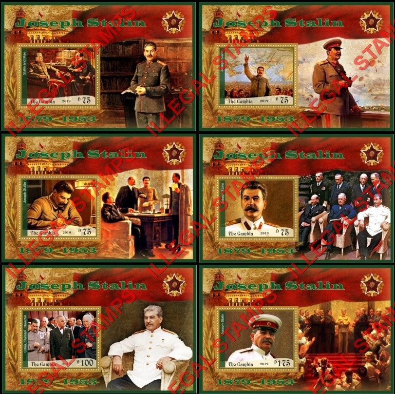 Gambia 2019 Joseph Stalin (different) Illegal Stamp Souvenir Sheets of 1