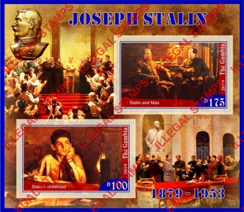 Gambia 2019 Joseph Stalin (second different) Illegal Stamp Souvenir Sheet of 2