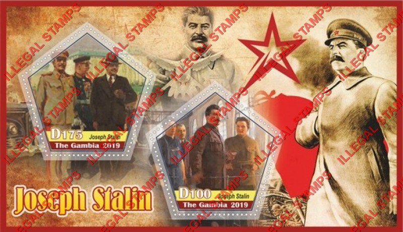 Gambia 2019 Joseph Stalin Illegal Stamp Souvenir Sheet of 2