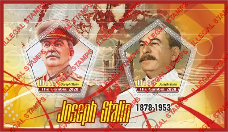 Gambia 2020 Joseph Stalin (different a) Illegal Stamp Souvenir Sheet of 2