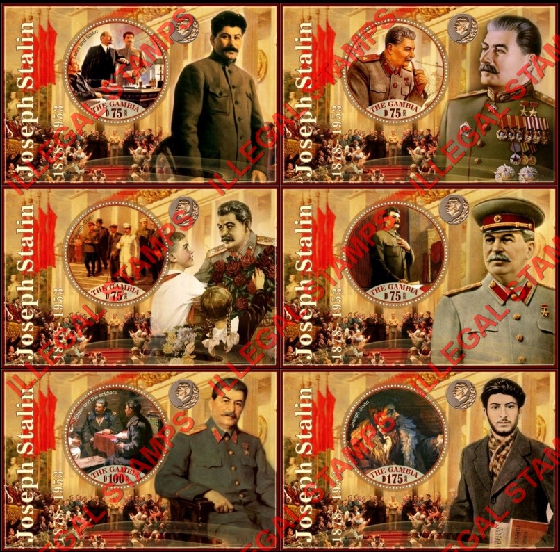 Gambia 2020 Joseph Stalin (different) Illegal Stamp Souvenir Sheets of 1