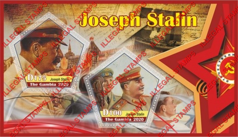 Gambia 2020 Joseph Stalin Illegal Stamp Souvenir Sheet of 2