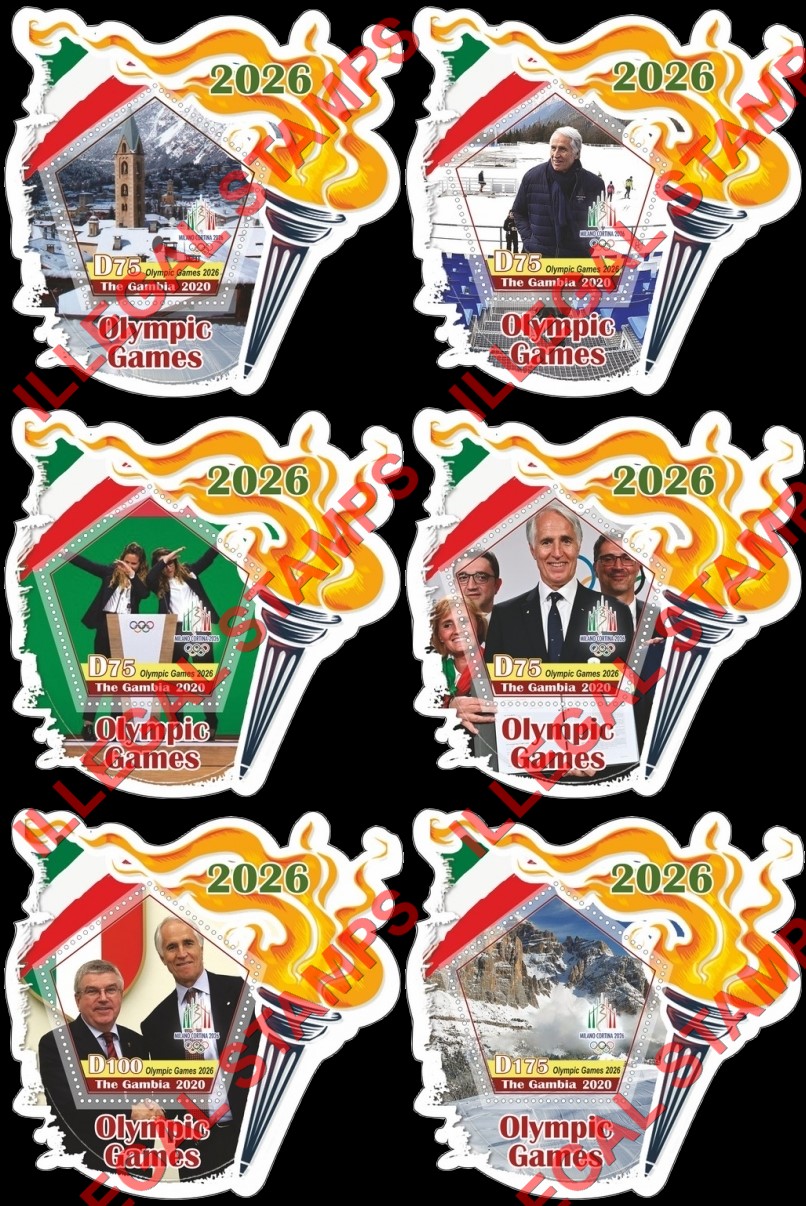 Gambia 2020 Olympic Games in 2026 Illegal Stamp Souvenir Sheets of 1