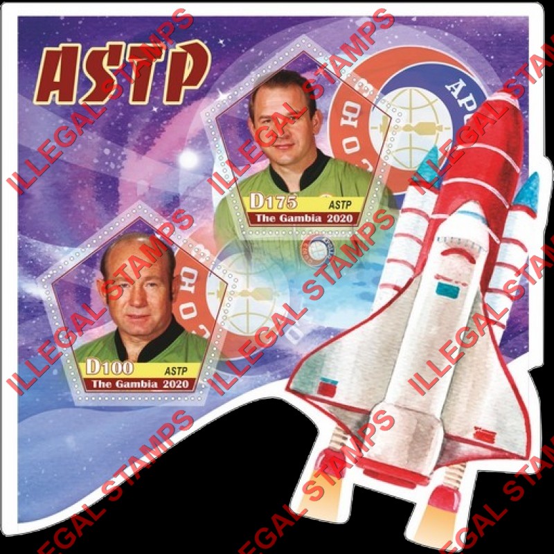 Gambia 2020 Space Apollo Soyuz ASTP Illegal Stamp Souvenir Sheet of 2