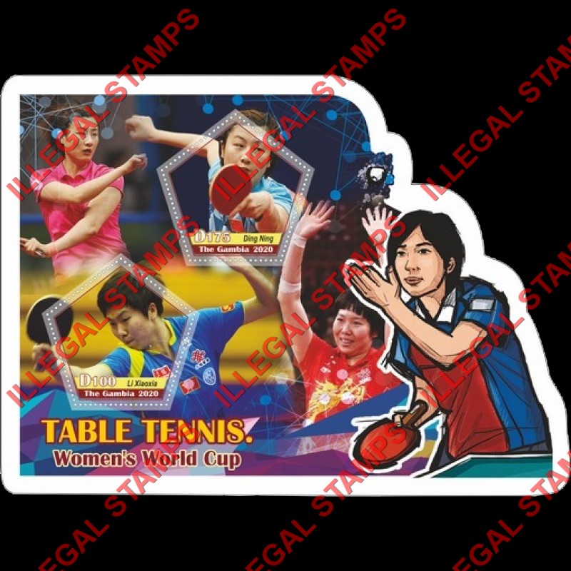 Gambia 2020 Table Tennis Women's World Cup Illegal Stamp Souvenir Sheet of 2