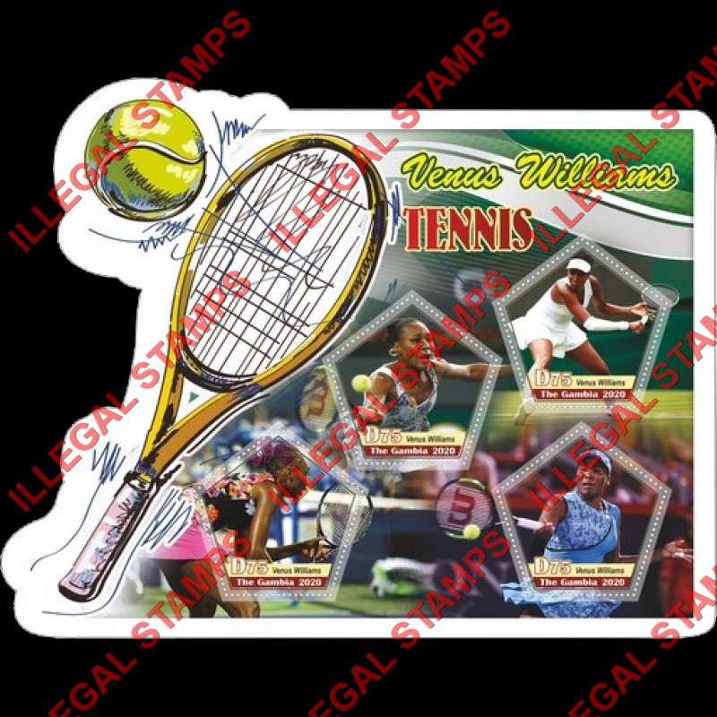 Gambia 2020 Tennis Venus Williams Illegal Stamp Souvenir Sheet of 4