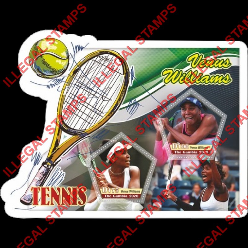 Gambia 2020 Tennis Venus Williams Illegal Stamp Souvenir Sheet of 2