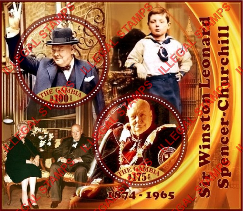 Gambia 2020 Winston Churchill Illegal Stamp Souvenir Sheet of 2