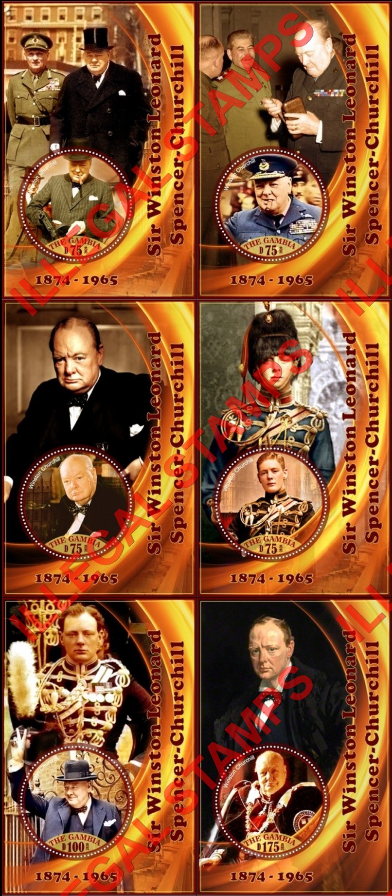 Gambia 2020 Winston Churchill Illegal Stamp Souvenir Sheets of 1