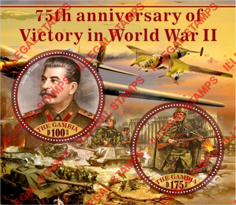 Gambia 2020 World War II Victory Illegal Stamp Souvenir Sheet of 2
