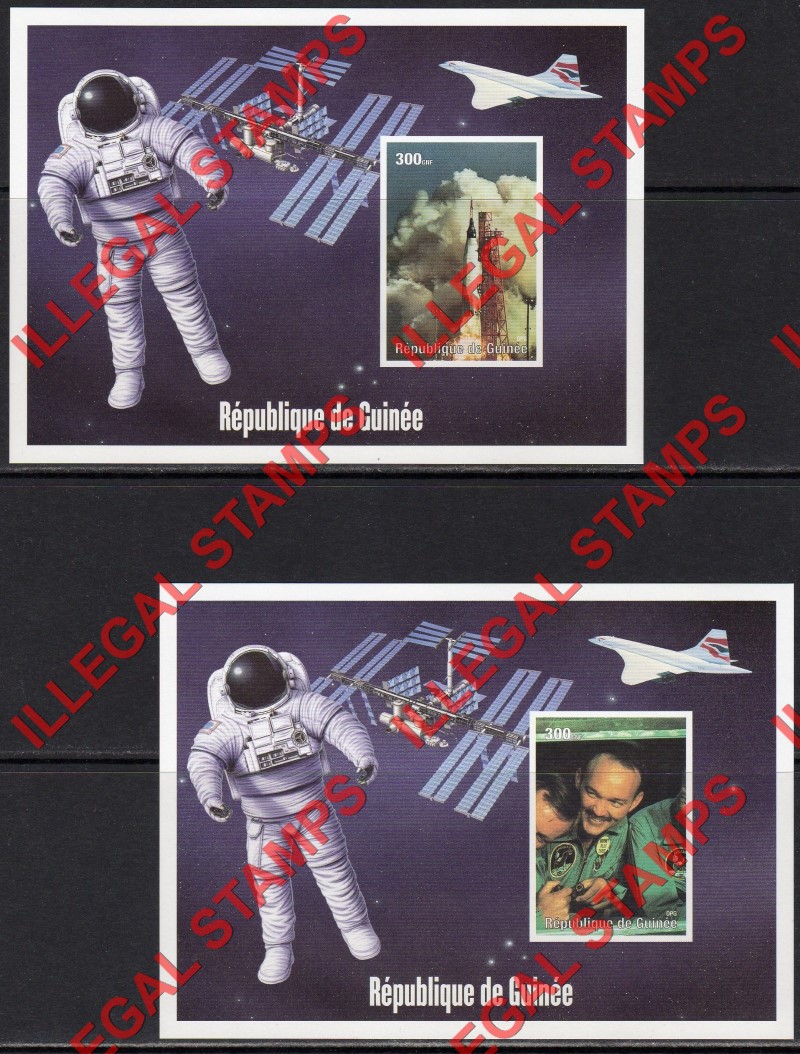 Guinea Republic 2000 Space Exploration Concorde Illegal Stamp Souvenir Sheets of 1 (Part 1)