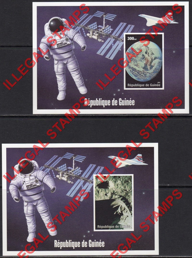 Guinea Republic 2000 Space Exploration Concorde Illegal Stamp Souvenir Sheets of 1 (Part 3)
