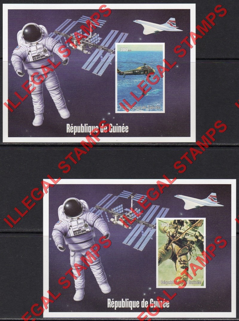 Guinea Republic 2000 Space Exploration Concorde Illegal Stamp Souvenir Sheets of 1 (Part 4)