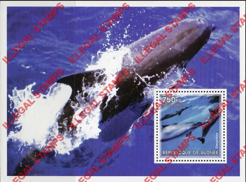 Guinea Republic 2002 Dolphins Illegal Stamp Souvenir Sheet of 1