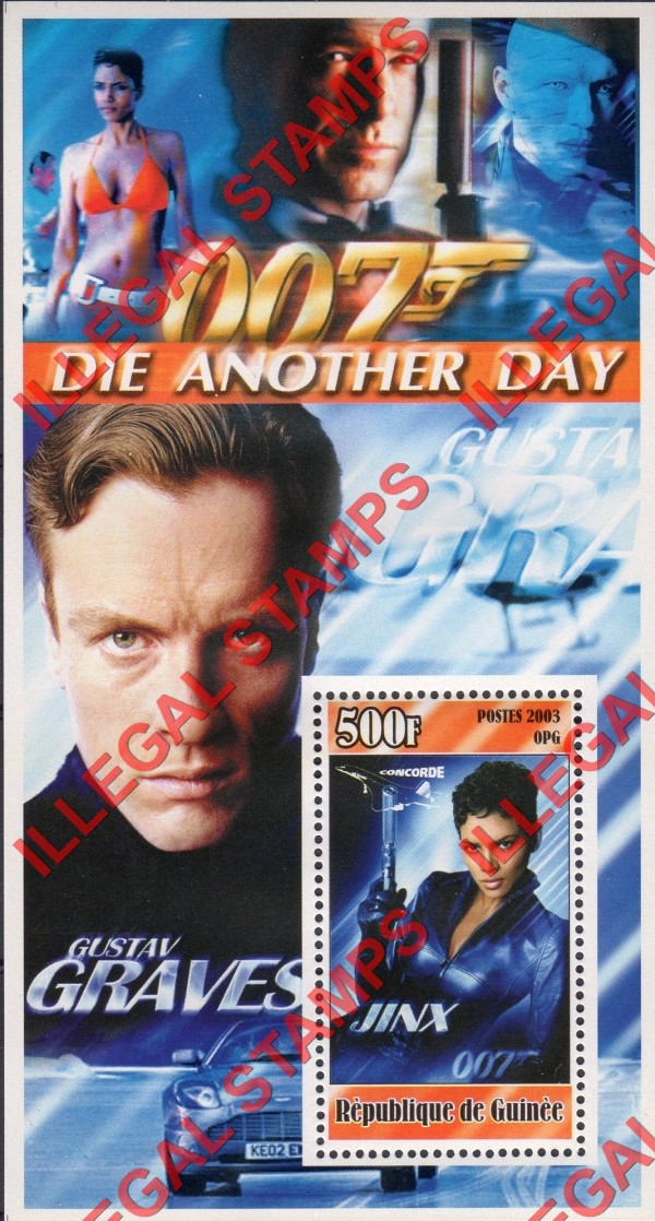 Guinea Republic 2003 James Bond Die Another Day Illegal Stamp Souvenir Sheet of 1 (Sheet 2)