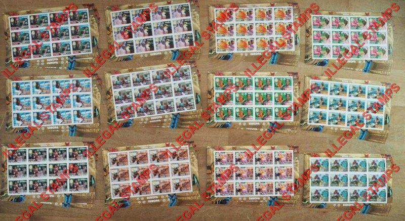 Guinea Republic 2005 EUROPA 2006 50th Anniversary Illegal Stamp Souvenir Sheets of 12 Singles on Each Massive Sale Lot on eBay