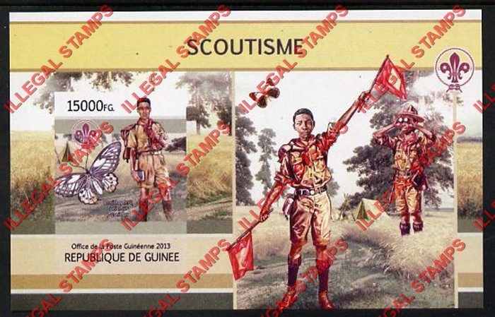 Guinea Republic 2013 Scouting Scoutisme Counterfeit Illegal Stamp