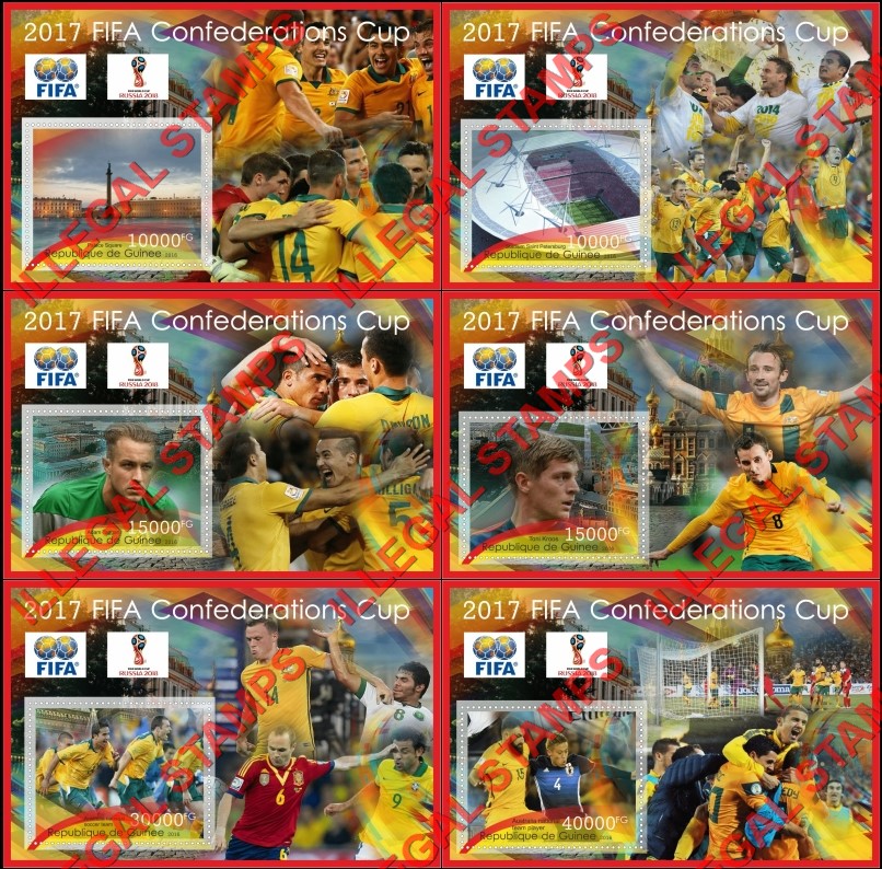 Guinea Republic 2016 FIFA Confederations Cup in 2017 Illegal Stamp Souvenir Sheets of 1