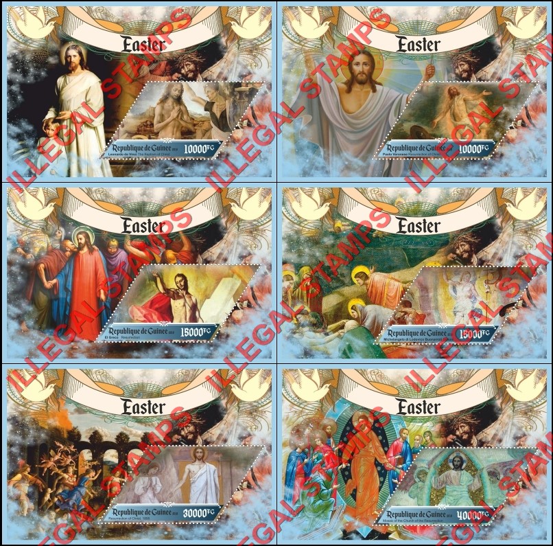 Guinea Republic 2018 Easter Paintings Illegal Stamp Souvenir Sheets of 1