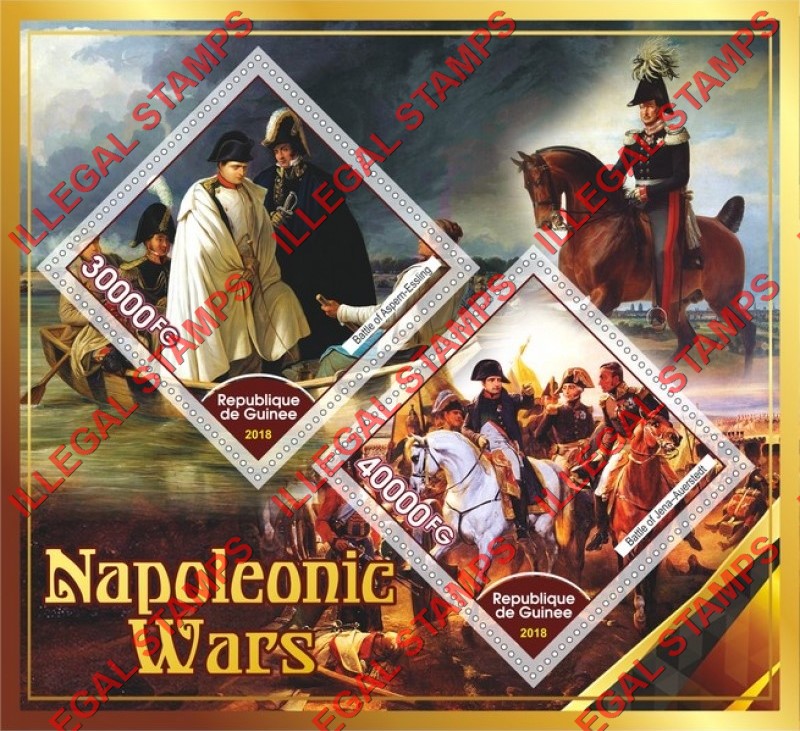 Guinea Republic 2018 Napoleonic Wars Illegal Stamp Souvenir Sheet of 2
