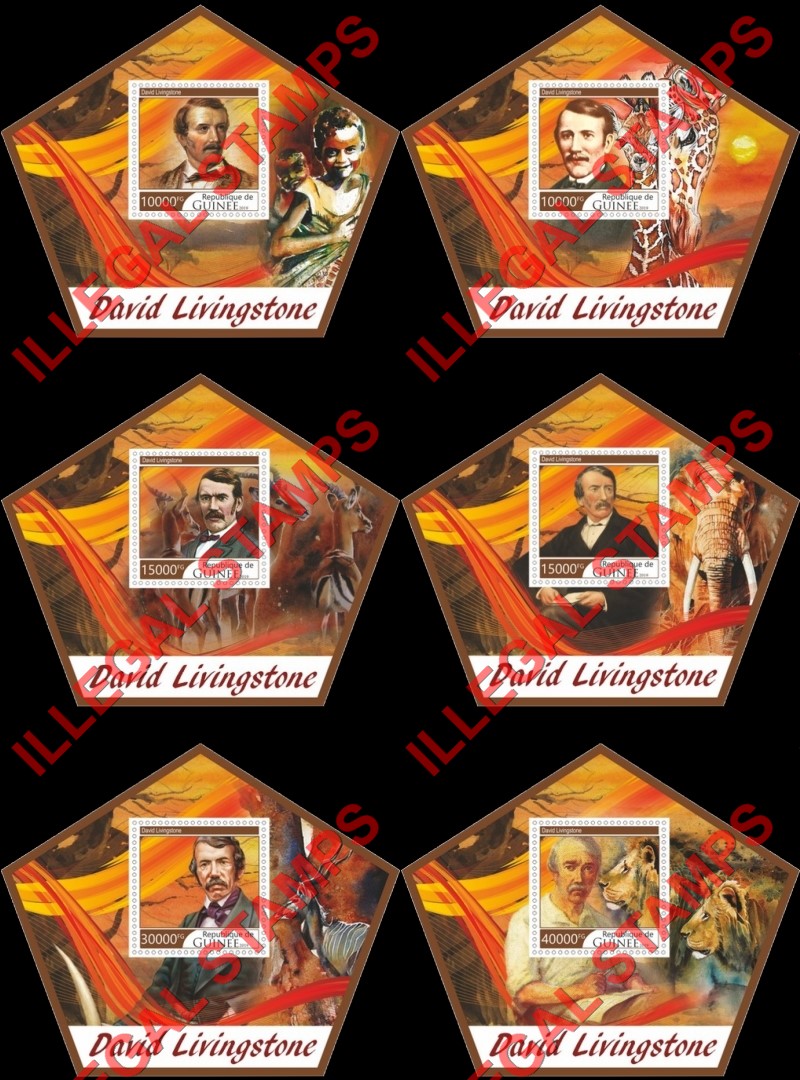 Guinea Republic 2019 David Livingstone Illegal Stamp Souvenir Sheets of 1