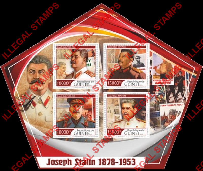 Guinea Republic 2019 Joseph Stalin Illegal Stamp Souvenir Sheet of 4