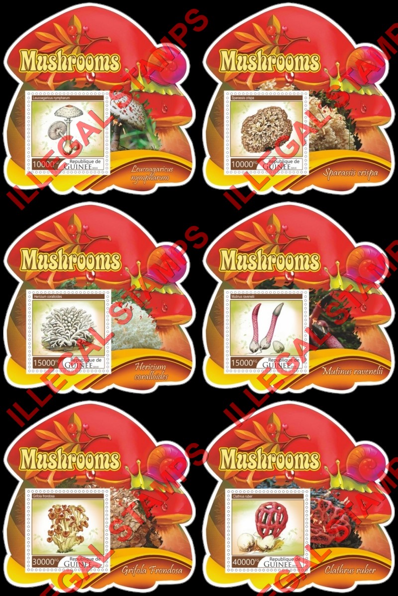 Guinea Republic 2019 Mushrooms Illegal Stamp Souvenir Sheets of 1