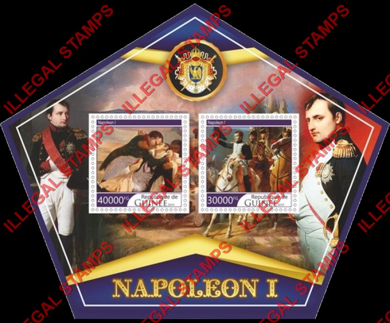 Guinea Republic 2019 Napoleon Bonaparte (different) Illegal Stamp Souvenir Sheet of 2