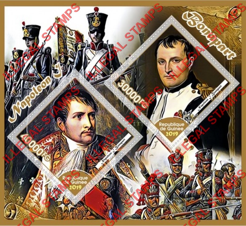 Guinea Republic 2019 Napoleon Bonaparte Illegal Stamp Souvenir Sheet of 2