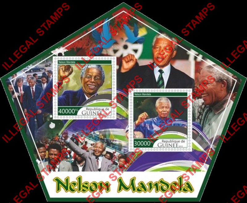 Guinea Republic 2019 Nelson Mandela Illegal Stamp Souvenir Sheet of 2