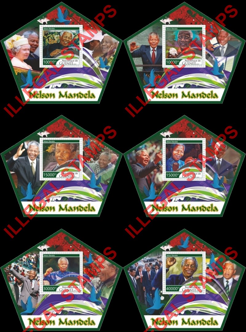 Guinea Republic 2019 Nelson Mandela Illegal Stamp Souvenir Sheets of 1