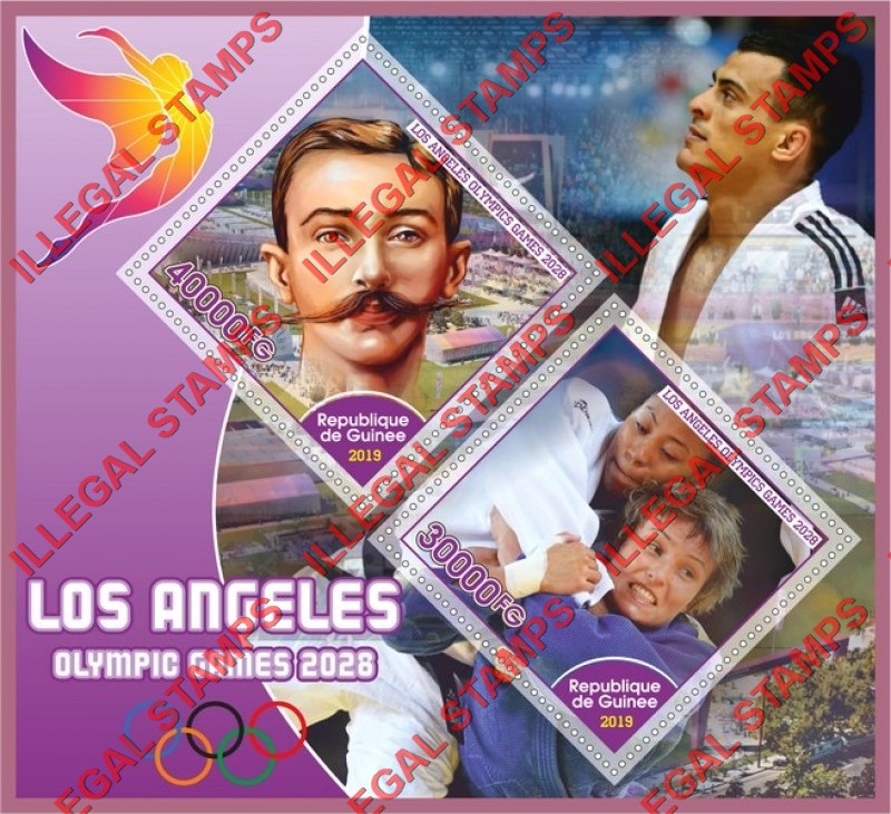Guinea Republic 2019 Olympic Games in Los Angeles in 2028 Illegal Stamp Souvenir Sheet of 2