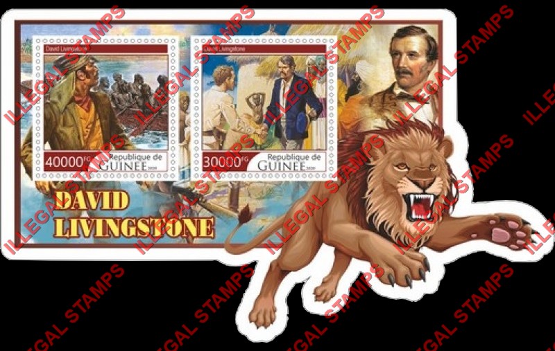 Guinea Republic 2020 David Livingstone Illegal Stamp Souvenir Sheet of 2