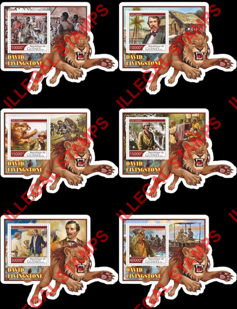 Guinea Republic 2020 David Livingstone Illegal Stamp Souvenir Sheets of 1