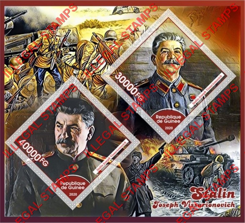 Guinea Republic 2020 Joseph Stalin (different) Illegal Stamp Souvenir Sheet of 2