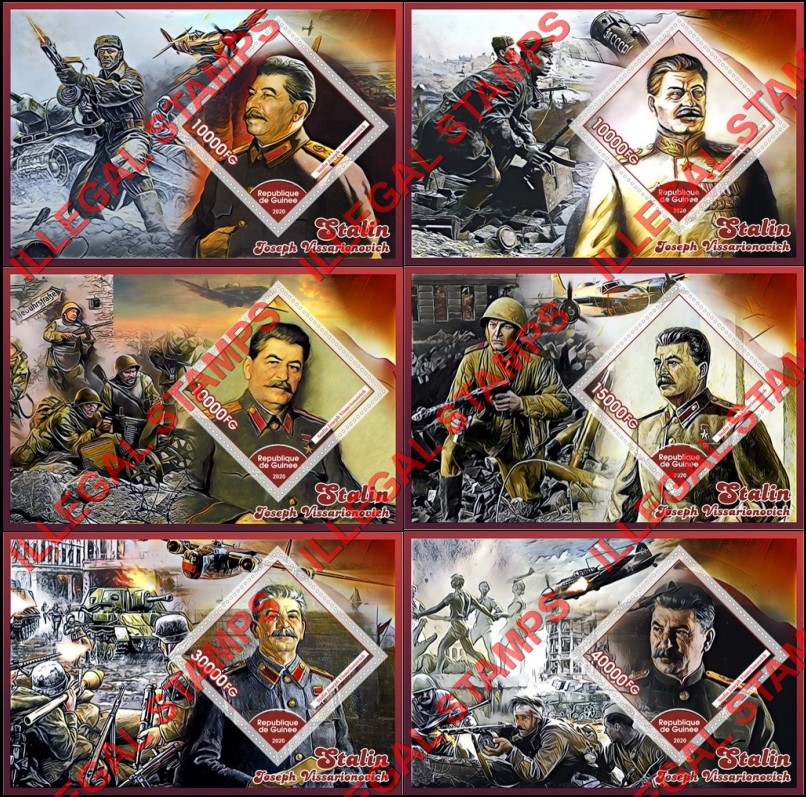 Guinea Republic 2020 Joseph Stalin (different) Illegal Stamp Souvenir Sheets of 1