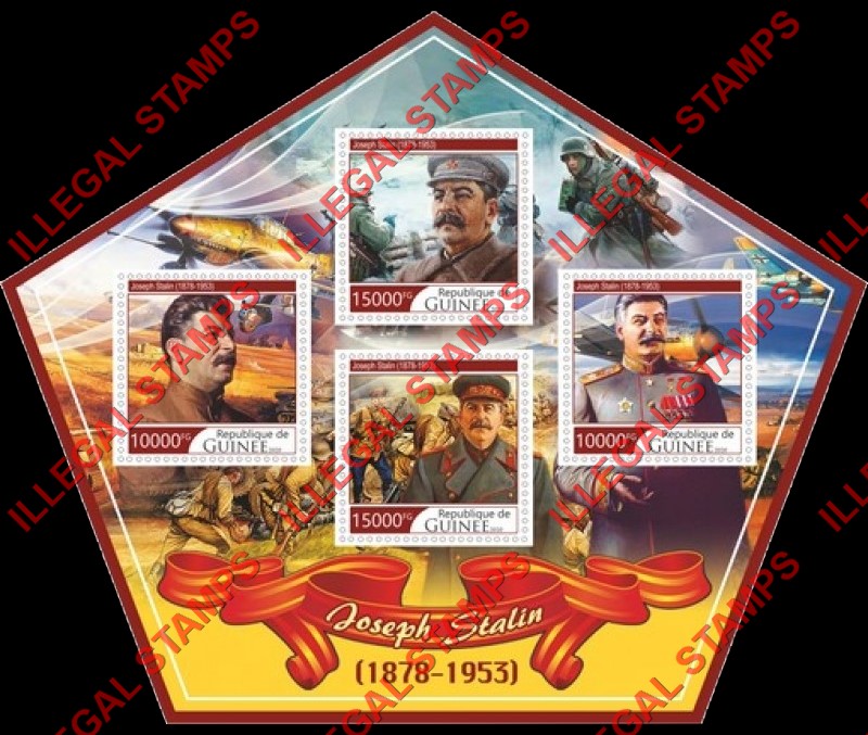 Guinea Republic 2020 Joseph Stalin Illegal Stamp Souvenir Sheet of 4
