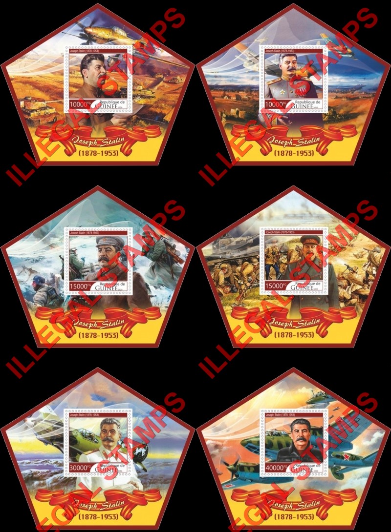 Guinea Republic 2020 Joseph Stalin Illegal Stamp Souvenir Sheets of 1