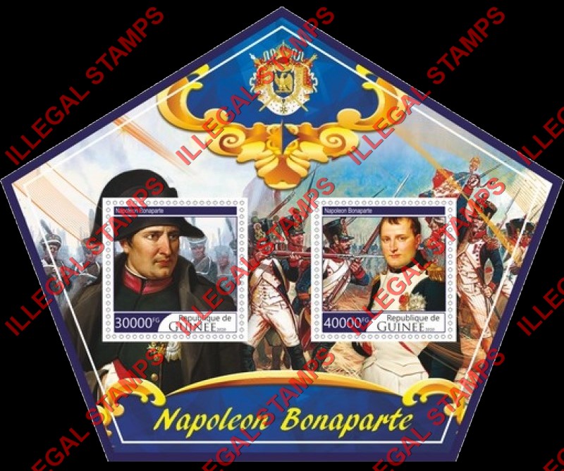 Guinea Republic 2020 Napoleon Bonaparte Illegal Stamp Souvenir Sheet of 2