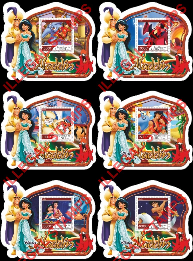 Guinea Republic 2021 Disney Aladdin Illegal Stamp Souvenir Sheets of 1