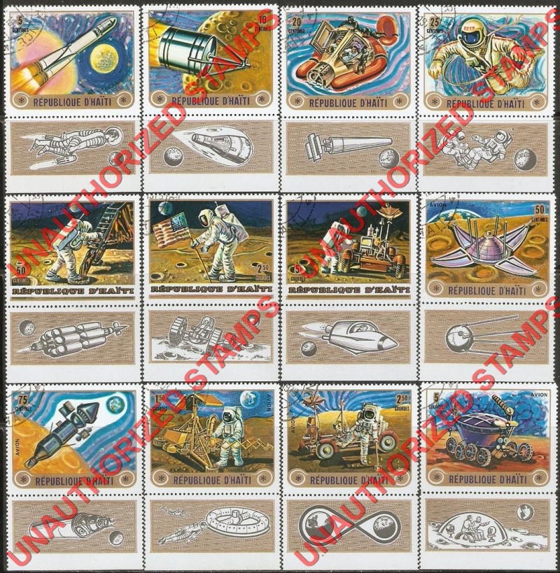 Haiti 1973 Unauthorized Space Exploration Stamp Set of 12