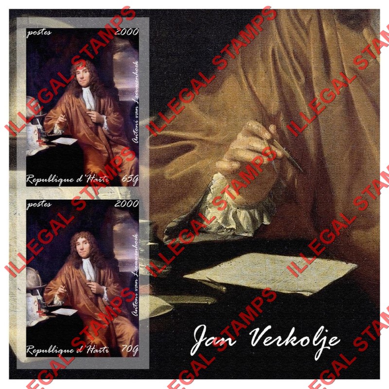 Haiti 2000 Paintings by Jan Verkolje Illegal Stamp Souvenir Sheets of 2 (Part 3)