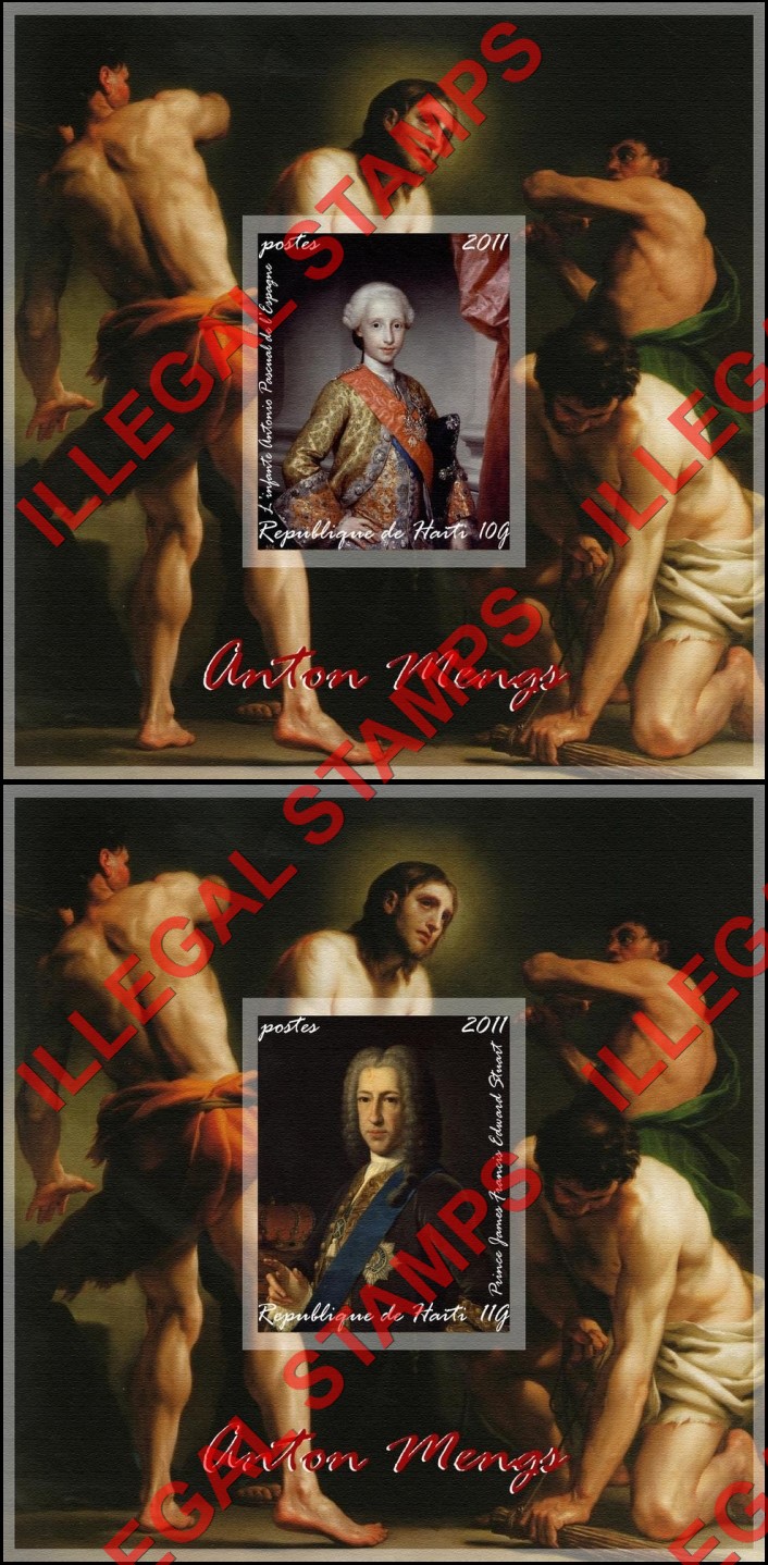 Haiti 2011 Paintings by Anton Mengs Illegal Stamp Souvenir Sheets of 1 (Part 3)