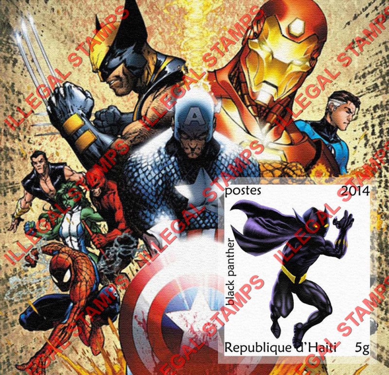 Haiti 2014 Comic Book Superheroes Illegal Stamp Souvenir Sheets of 1 (Part 1)