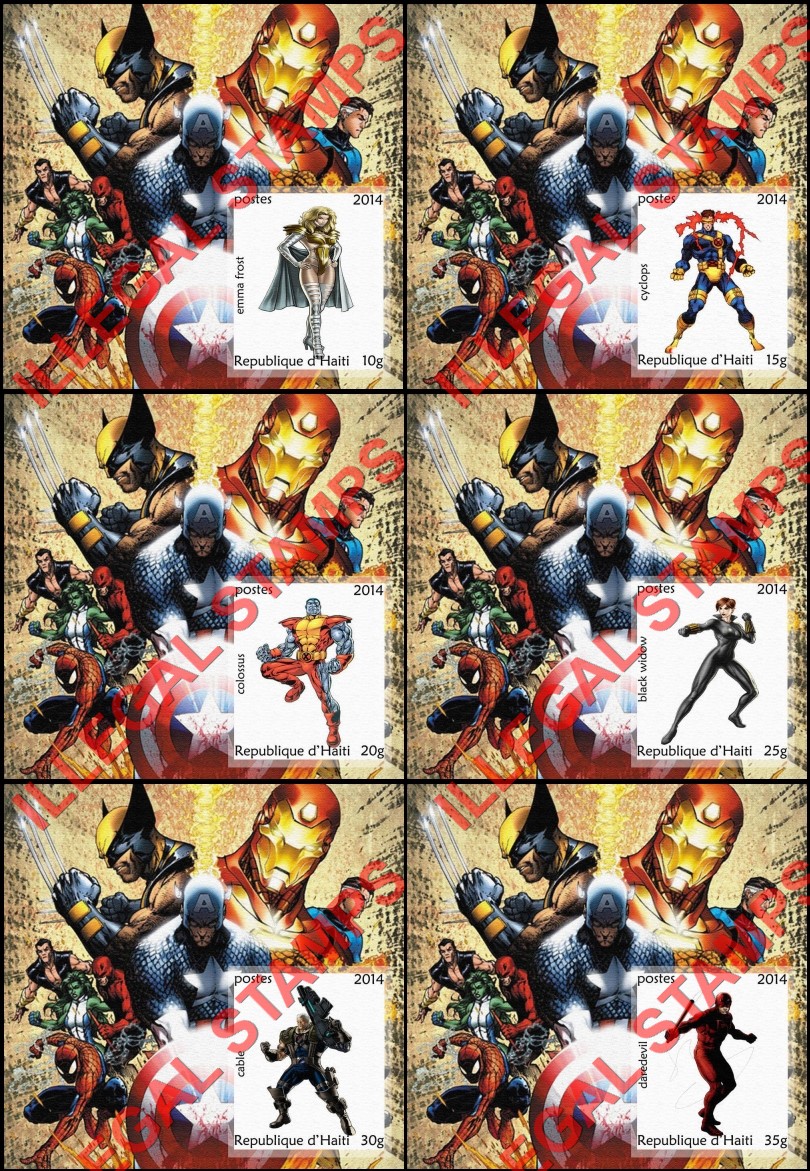 Haiti 2014 Comic Book Superheroes Illegal Stamp Souvenir Sheets of 1 (Part 2)