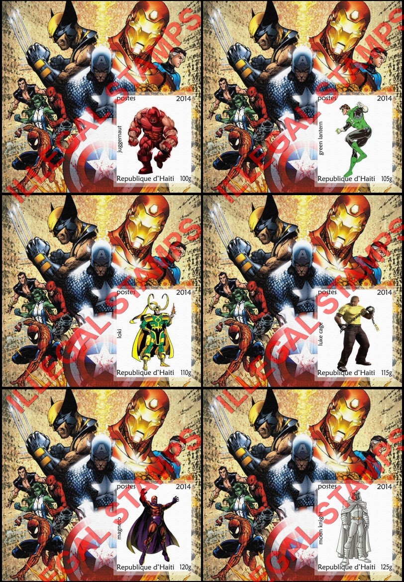 Haiti 2014 Comic Book Superheroes Illegal Stamp Souvenir Sheets of 1 (Part 5)