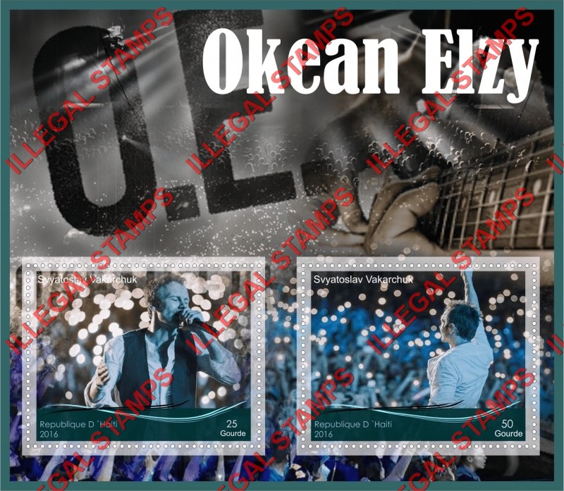 Haiti 2016 Okean Elzy Svyatoslav Vakarchuk Illegal Stamp Souvenir Sheet of 2