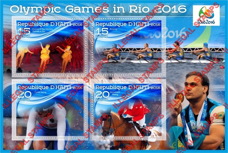Haiti 2016 Olympic Games in Rio Illegal Stamp Souvenir Sheet of 4