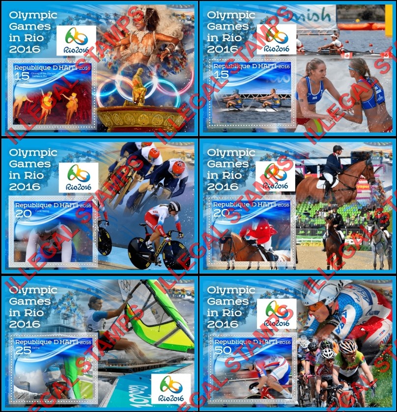 Haiti 2016 Olympic Games in Rio Illegal Stamp Souvenir Sheets of 1