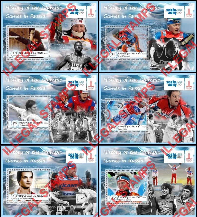 Haiti 2016 Olympic Games History in Sochi 2014 Illegal Stamp Souvenir Sheets of 1